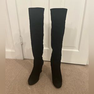 Stuart Weitzman Suede Wedge OTK Boots 7
